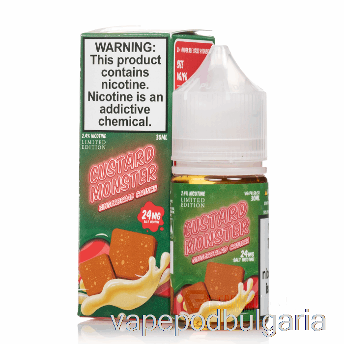 Vape Bulgaria Gingerbread Crunch - Custard Monster Salts - 30ml 24mg